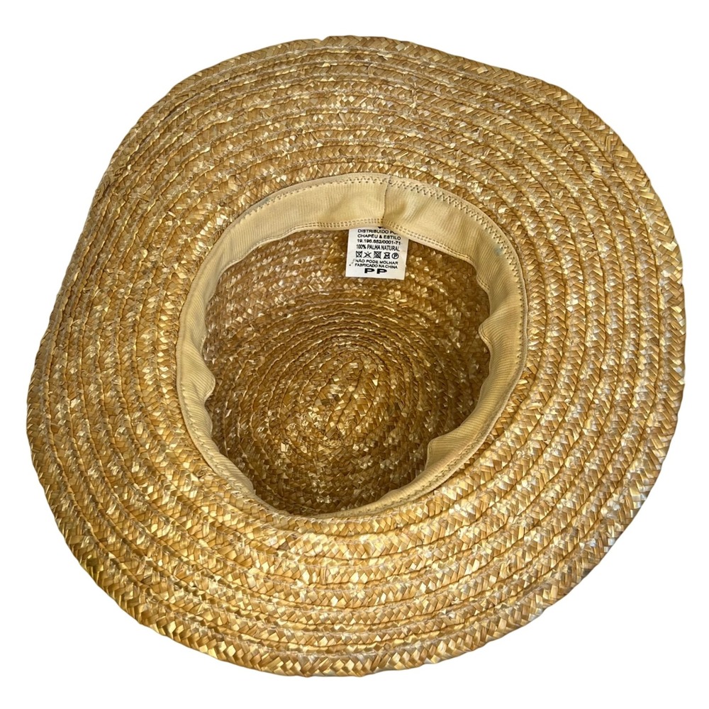 Chapéu & Estilo FG Boater Hat Straw Woven Palha Natural Latin Artison Fashion - Picture 4 of 6